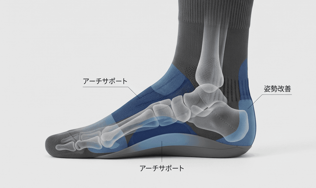 足の構造とアーチサポート